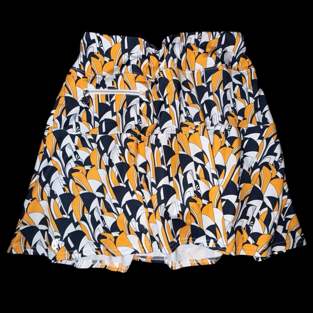 GG Blue Luxe Sport Golf Athletic Swing  Skort Sz L Art Deco Tennis Pickleball
